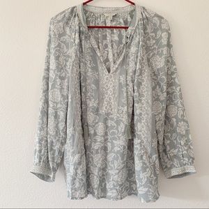 Lucky Brand printed peasant blouse